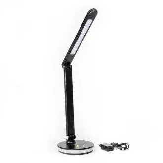 Platinet PDL400RGBB 12W dimmelhető LED asztali lámpa, érintésvezérléssel, USB porttal, fekete színben