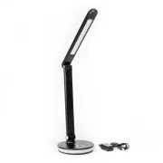 Platinet PDL400RGBB 12W dimmelhető LED asztali lámpa, érintésvezérléssel, USB porttal, fekete színben