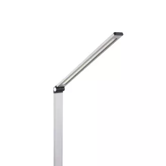 Platinet PDL888S 10W-os dimmelhető LED asztali lámpa, vezeték nélküli töltéssel, USB porttal, ezüst színű