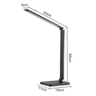Platinet PDL888S 10W-os dimmelhető LED asztali lámpa, vezeték nélküli töltéssel, USB porttal, ezüst színű
