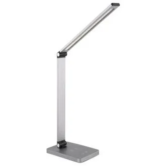 Platinet PDL888S 10W-os dimmelhető LED asztali lámpa, vezeték nélküli töltéssel, USB porttal, ezüst színű Platinet PDL888S 10W-os dimmelhető LED asztali lámpa, vezeték nélküli töltéssel, USB porttal, ezüst színű