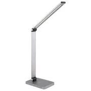 Platinet PDL888S 10W-os dimmelhető LED asztali lámpa, vezeték nélküli töltéssel, USB porttal, ezüst színű