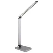 Platinet PDL888S 10W-os dimmelhető LED asztali lámpa, vezeték nélküli töltéssel, USB porttal, ezüst színű