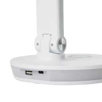 Platinet PDL400RGBW 12W dimmelhető LED asztali lámpa, érintésvezérléssel, USB porttal, fehér színben