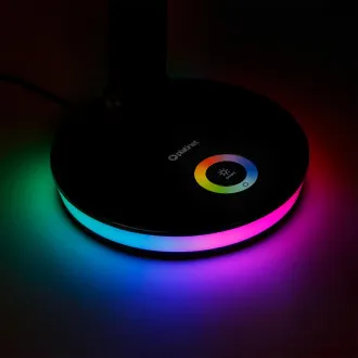 Platinet PDL400RGBW 12W dimmelhető LED asztali lámpa, érintésvezérléssel, USB porttal, fehér színben