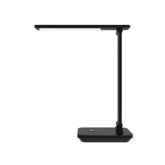 Platinet PDL6731B LED-es asztali lámpa 5W-os dimmelhető, beépített 6000mAh akkumulátorral, USB porttal, fekete színben