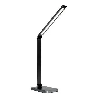 Platinet PDL888B 10W-os dimmelhető LED asztali lámpa, vezeték nélküli töltéssel, USB porttal, fekete színben