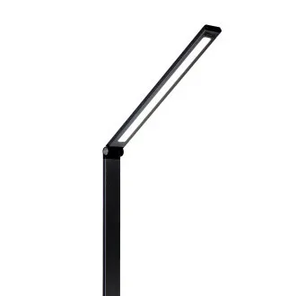 Platinet PDL888B 10W-os dimmelhető LED asztali lámpa, vezeték nélküli töltéssel, USB porttal, fekete színben