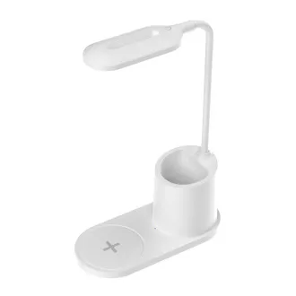 Platinet PDL1930W 3W dimmelhető LED asztali lámpa, vezeték nélküli töltéssel, fehér színben