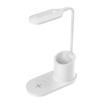 Platinet PDL1930W 3W dimmelhető LED asztali lámpa, vezeték nélküli töltéssel, fehér színben
