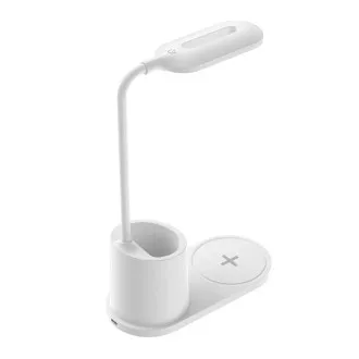 Platinet PDL1930W 3W dimmelhető LED asztali lámpa, vezeték nélküli töltéssel, fehér színben