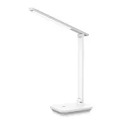 Platinet PDL6731W LED-es asztali lámpa 5W dimmelhető, beépített 6000mAh akkumulátorral, USB porttal, fehér színben