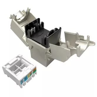 MULTIPACK 24 db - önvágó kulcskő Solarix CAT6A STP SXKJ-10G-STP-BK-SA komponensszint és 4PPoE