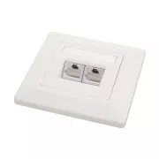 Aljzat Solarix CAT6 STP 2 x RJ45 süllyesztett fehér