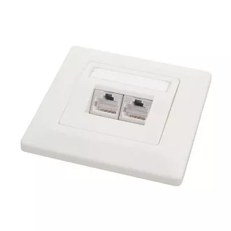 Aljzat Solarix CAT6 STP 2 x RJ45 süllyesztett fehér