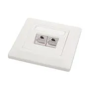 Aljzat Solarix CAT6 STP 2 x RJ45 süllyesztett fehér