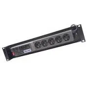 ACAR tápegység panel A-504, 3m, 5 pozíció, túláramvédelem, 19"-os rack, 19" rack