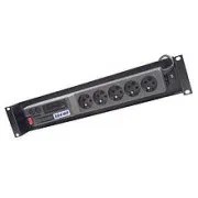 ACAR tápegység panel A-504, 3m, 5 pozíció, túláramvédelem, 19"-os rack, 19" rack