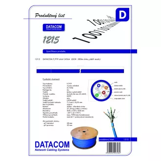 DATACOM F/FTP kábel CAT6A Eca LSOH 500m orsó kék