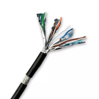 DATACOM S/FTP vezeték CAT7 PE,Fca 500m tekercs, köpeny fekete OUTDOOR