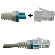 DATACOM mandzsetta RJ 45 csatlakozóhoz kék/fehér 100 db