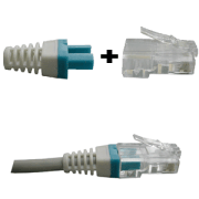 DATACOM mandzsetta RJ 45 csatlakozóhoz kék/fehér 100 db