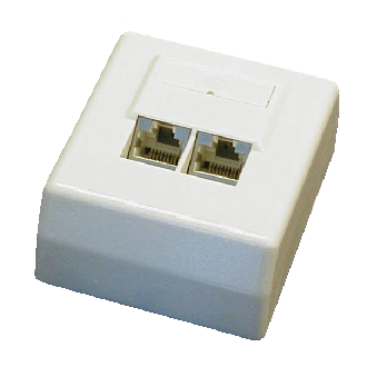 DATACOM STP dupla aljzatú Cat5e vakolat felett 45 fokban. DATACOM STP dupla aljzatú Cat5e vakolat felett 45 fokban.