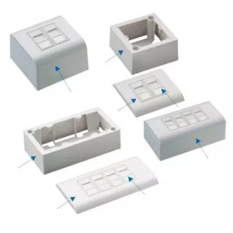 DATACOM modul adatcsatlakozó UTP CAT5E 4xRJ45 süllyesztett beépítéshez