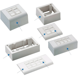 DATACOM Modul adatcsatlakozó STP CAT5E 4xRJ45 süllyesztett beépítéshez DATACOM Modul adatcsatlakozó STP CAT5E 4xRJ45 süllyesztett beépítéshez