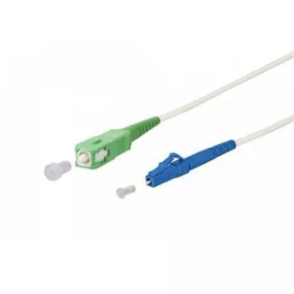 SC/APC - LC/UPC szimplex 9/125 SM 5m kar fehér 3mm B3 LSZH