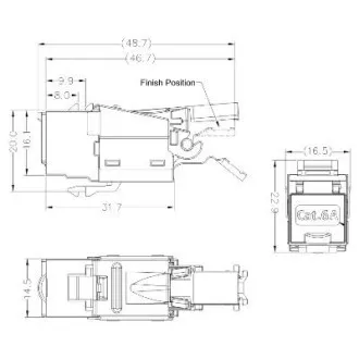 DATACOM STP keystone 10G RJ45 CAT6A ezüst