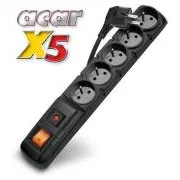 ACAR X5/3m 5x220V fekete kapcsoló védelem ACAR X5/3m 5x220V fekete kapcsoló védelem