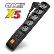 ACAR X5/3m 5x220V fekete kapcsoló védelem ACAR X5/3m 5x220V fekete kapcsoló védelem