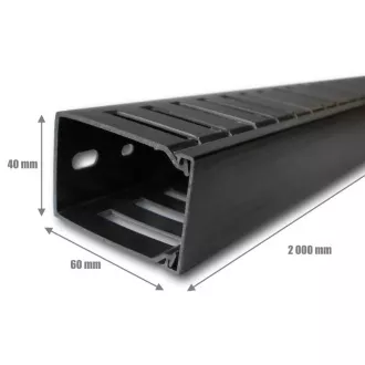 Kábelkezelő 1U 60x40 (2M) FEKETE