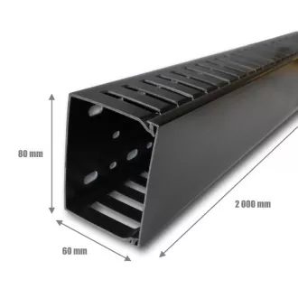Kábelkezelő 2U 60x80 (2M) FEKETE