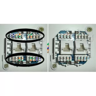 DATACOM UTP dupla aljzat 45 fok - Cat5e