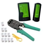 W-Star hálózati szerszámkészlet WS193, UTP teszter, RJ45 RJ11 fogó, ütköző, 10x RJ45