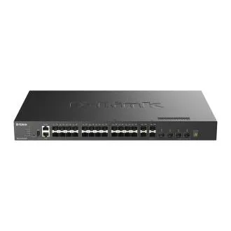 D-Link DXS-3410-32SY/E 10G 3. rétegű, egymásra helyezhető, menedzselt kapcsoló, 28 db 10G SFP , 4 db 25G SFP28