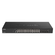 D-Link DXS-1210-28T 24 x 10G Base-T port   4 x 10G/25G SFP28 portok Intelligens menedzselt kapcsoló
