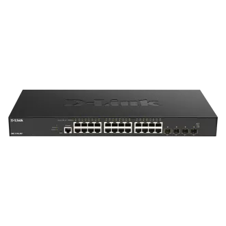 D-Link DXS-1210-28T 24 x 10G Base-T port   4 x 10G/25G SFP28 portok Intelligens menedzselt kapcsoló
