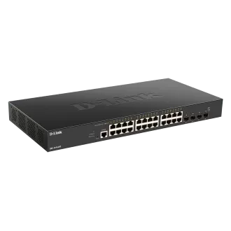 D-Link DXS-1210-28T 24 x 10G Base-T port   4 x 10G/25G SFP28 portok Intelligens menedzselt kapcsoló
