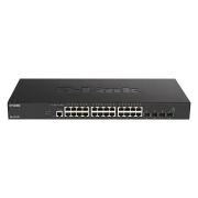 D-Link DXS-1210-28T 24 x 10G Base-T port   4 x 10G/25G SFP28 portok Intelligens menedzselt kapcsoló