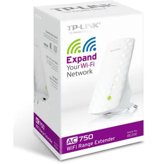 TP-Link RE200 AC750 kétsávos Wi-Fi jelerősítő/hozzáférési pont, 3 beépített antenna, 1x10/100 RJ45, időzített áramellátás TP-Link RE200 AC750 kétsávos Wi-Fi jelerősítő/hozzáférési pont, 3 beépített antenna, 1x10/100 RJ45, időzített áramellátás