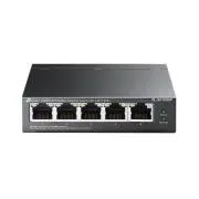 TP-Link TL-SF1005P 5x10/100 (4xPOE) 67 W-os asztali acél CCTV-kapcsoló