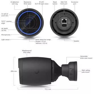 Ubiquiti UVC-AI-Pro - UniFi Protect Camera AI Professional fekete színben
