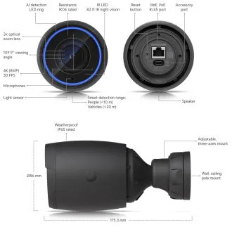 Ubiquiti UVC-AI-Pro - UniFi Protect Camera AI Professional fekete színben Ubiquiti UVC-AI-Pro - UniFi Protect Camera AI Professional fekete színben