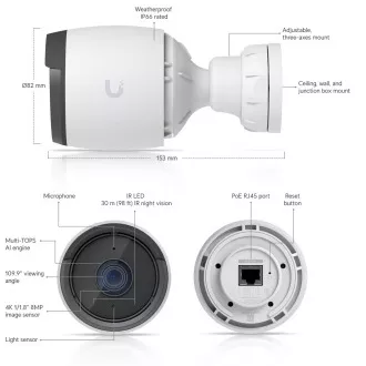 Ubiquiti UVC-G6-Bullet-W - UniFi Protect G6 Bullet, fehér színben