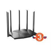 Tenda TX12 Pro AX3000 WiFi6 Router, 1x GWAN, 3x GLAN, IPv6, 5x 6dBi, WPA3, Mesh, CZ alkalmazás