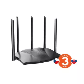 Tenda TX12 Pro AX3000 WiFi6 Router, 1x GWAN, 3x GLAN, IPv6, 5x 6dBi, WPA3, Mesh, CZ alkalmazás