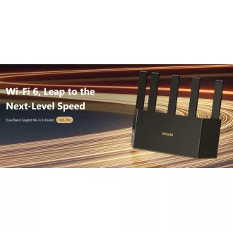 Tenda TX2L Pro AX1500 WiFi 6 Mesh Router, 1x GWAN, 3x GLAN, IPv6, 5x 6dBi antenna, WPA3, CZ App